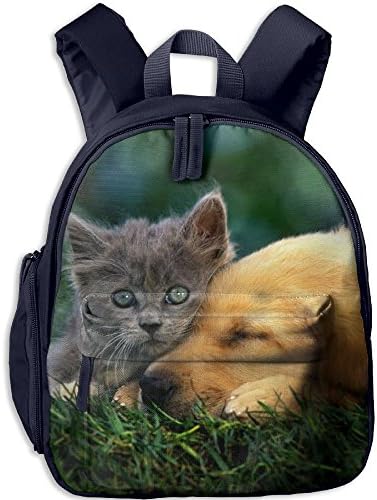 Mini School Daypack Custome With Cat&amp;Dog For Kindergarten Unisex Kids Navy