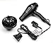 Jinri JR-104A 1875W Professional Far Infrared and Negative Ionic Hair Blow Dryer AC Motor With Concentrator & Diffuser Black Color