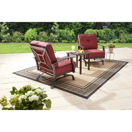 Better Homes and Gardens Carter Hills 3-Piece Outdoor Chat Set, Seats 2 (Maroon)