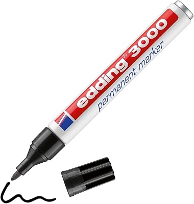 3000 Permanentmarker - schwarz - 1 Stift - Rund-Spitze 1,5-3 mm - schnell trocknender Permanent Marker - wasserfest, wischfest - für Karton, Kunststoff, Holz, Metall - Universalmarker