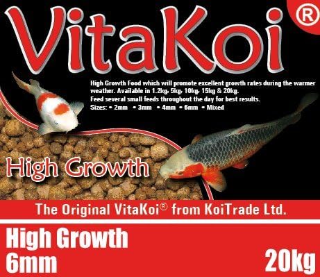 VitaKoi High Growth 6mm Floating Koi Fish Food Pellets
