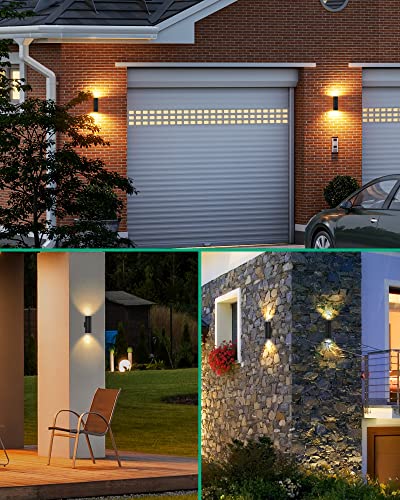 EDISHINE Up Down Outside Lights, Waterproof Up and Down Lights Outdoor IP44, Outdoor Wall Light, Weather Resistant, Outside House Light for Front Door, Garage, Garden, 2 Pack