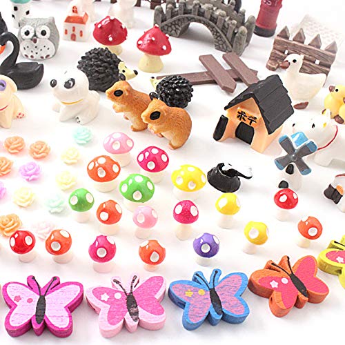 Tokenhigh 103 Stück Miniatur Ornament Set für DIY Mini Craft für Garten Zubehör Puppenhaus Dekoration Kinder Miniatur… – Bild 8