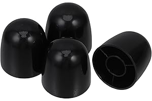 KALLORY Plastic Toilet Screw Caps 4pcs Black, Decorative Toilet Floor Bolt Covers for Bathroom Bolt