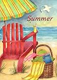 Toland - Beach Picnic - Decorative Summer Vacation Relax Adirondack USA-Produced Garden Flag