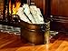 Plow & Hearth Vintage-Style Antique Copper Galvanized Steel Firewood Bucket with Wrought Iron Handles | Decorative | Log Storage | Organizer | 21.75