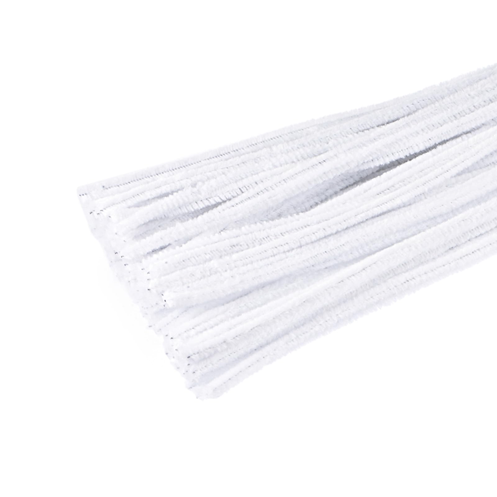 YOKIVE 100 Pcs Pipe Cleaners, Chenille Stems Decoration, Great for DIY Art Craft Supplies (6mm 12 Inch White)