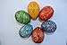 Set of 6 Hand Painted 2,5’’ Wooden Ukrainian Geometry ornament Easter Eggs (Pysanky) Gift