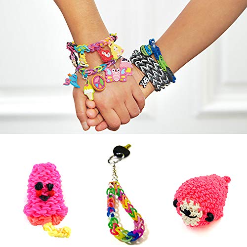 18700+ Rainbow Rubber Bands Refill Kits, 17760+ Loom Bands in 38 Colors, 600 Clips, 230 Beads, 56 ABC Beads, 54 Charms, 12 Backpack Hooks, 10 Crochet Hooks, 10 Rings, 5 Hair Clips, 5 Tassels.....