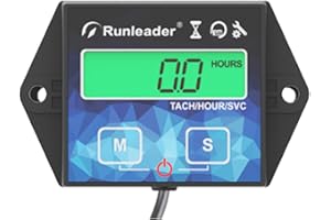 Runleader Digital Tach/Hour Meter with Backlight for Lawn Mower Generator Motorcycle Jetski etc.