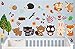 DEKOSH Kids Wild Safari Animal Wall Stickers for Nursery Decoration | Jungle Theme Peel & Stick Owl Woodland Nursery Wall Decals for Baby Playroom Decor