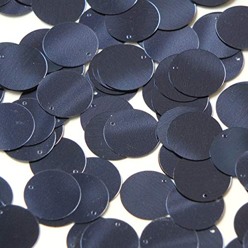 Round Flat Sequin 20mm Top Hole Royal Navy Blue Metallic. Couture Paillettes. Made in USA