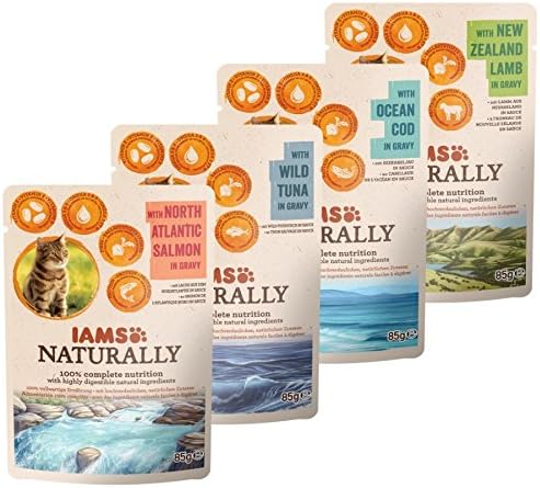 IAMS Naturally Wet Cat Food Land and Sea Collection Complete and Balanced Cat Food with Natural Ingredients for Adult Cats 4 x 85 g - Image 4