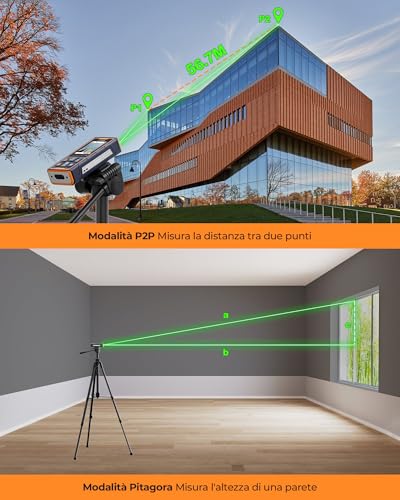120M Laser Meter, CIGMAN Built-in Camera, Laser Rangefinder with 4X Zoom Camera, LCD Screen, IP65 Laser Measuring Device, 16 Outdoor Measurement Modes (CD-120G)