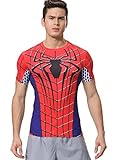 Red Plume Men's Compression Sports Fitness Shirt Armor, Men Spider T-Shirt (XL)