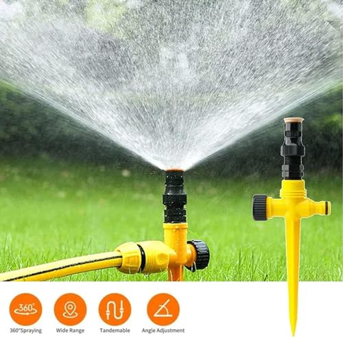 ChicAbode 3 Pcs 360° Rotation Auto Irrigation System, Multifunction Adjustable Garden Sprinkler, Automatic Garden Lawn Sprinkler Irrigation, Save Water, for Outdoor Grass Garden Yard Lawns