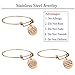iJuqi Birthday Gifts for Women Girls - 3PCS Stainless Steel Inspirational Charm Bracelets Jewelry Set Motivational Expendable Bangles Anniversary Gift Ideas (Rose-Gold)