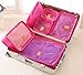 FLYMEI Premium 6 Set Packing Cubes, Bonus Shoe Bag, Various Size Waterproof Travel Luggage Packing Organizers and Compression Pouches System for Carry-on Luggage, Suitcase and Backpacking (Pink)