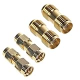 BCP 2 Pcs SMA Male to SMA Male Plug+ 2 Pcs SMA Female to SMA Female Jack RF Coaxial Adapter Connector