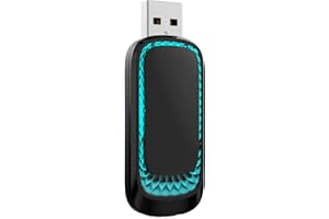 QUANLEX Mini Wireless CarPlay and Wireless Android Auto Adapter 2024 for iPhone/Android, Carplay Wireless Dongle with Seven-Color Ambient Light Converts Wired to Wireless CarPlay for Cars 2016+, FX6