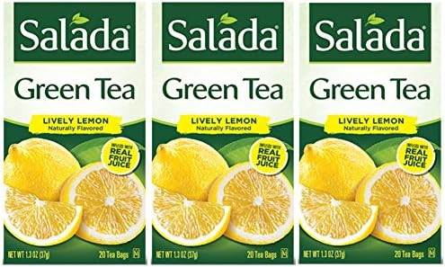 Salada Classic Lemon Green Tea, 20 Teabags, 1.3 oz per box, (Pack of 3)