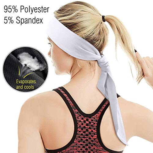 image for E LV Head Tie Sports Headband (3 Pack) - Dry-Fit Sweatband for Running