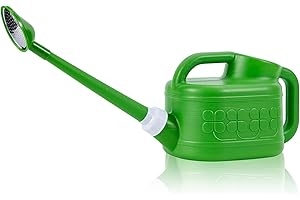Plastic Watering Can for Indoor & Outdoor Plants 1 Gallon/4-Liter, Ebristar Watering Pot for Garden Flower with Long Spout and Removable 360 Degree Rotation Sprinkler Head, Green