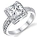 2 Carat Princess Cut Cubic Zirconia Sterling Silver 925 Wedding Engagement Ring Size 11