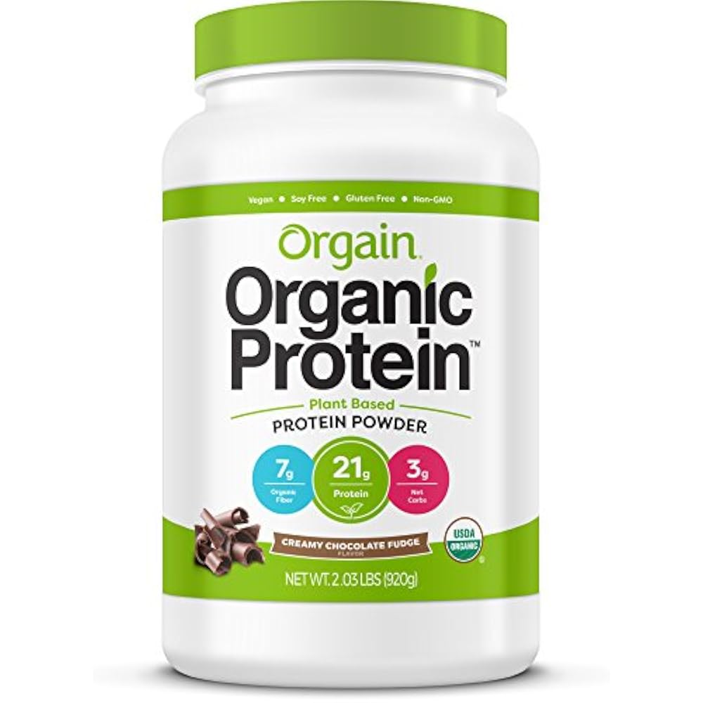 Orgain Organic Pea Plant Based Protein Powder, Creamy Chocolate Fudge
