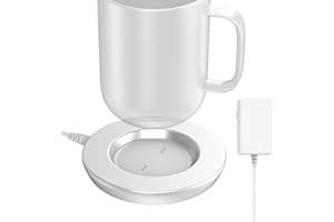 Underhub Charging Coaster 2 Compatible with Embo Temperature Control Smart Mug 2 and 1 - Mug Power Cord - Charger Dock Base for Wireless Warmer Cup Accessories (Silver White)