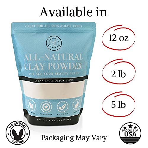 Natural White Kaolin Clay Powder Great for DIY Spa Clay Face Mask Maker, Hair, Body, Soap