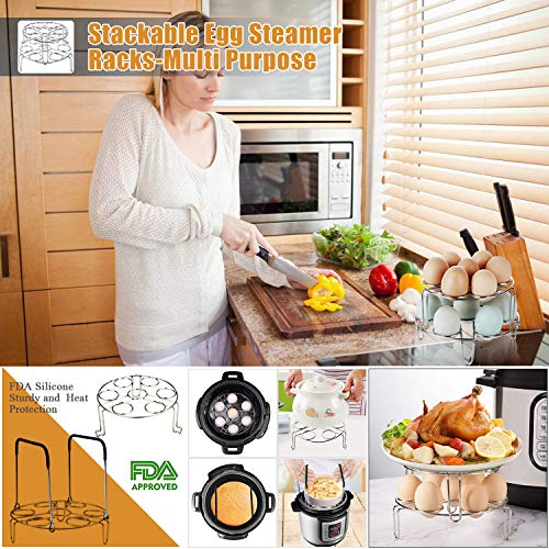 Pressure Cooker Accessories fits Instant pot 6,8 Qt - Steamer Basket for Instant Pot Accessories, Steamer Basket, Spring form Pan, Egg Steamer Rack, kitchen tongs, Silicon Egg Bites Mold, Dish clip - Thumbnail 2