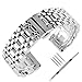 20mm 22mm 24mm Solid Stainless Steel Watch Band Silver 316L Push Button Hidden Bracelet Watch Strap for Mens Womens