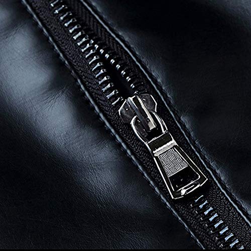 image for Realdo Men's Slim Fit Leather Jacket, Mens Casual Warm Winter Mototr J