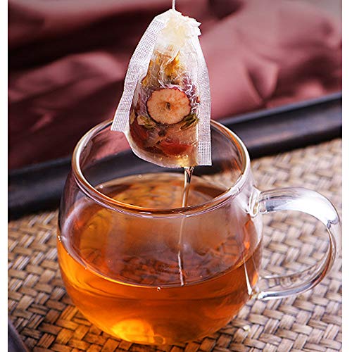 Besego Disposable Drawstring Tea Filter Bags, Empty Natural Material Tea Infuser Bag for Herb and Tea Loose Leaf Pack of 100 (2.36''3.15'') - Thumbnail 4