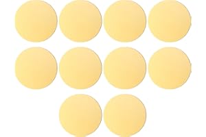 Uxney Brass Round Sheet,，1-3/16"Diameter 12Ga 2mm Thickness Brass Metal Sheet for Crafts,DIY, Jewelry, Electrical, Repair, Industrial(10 Pac)