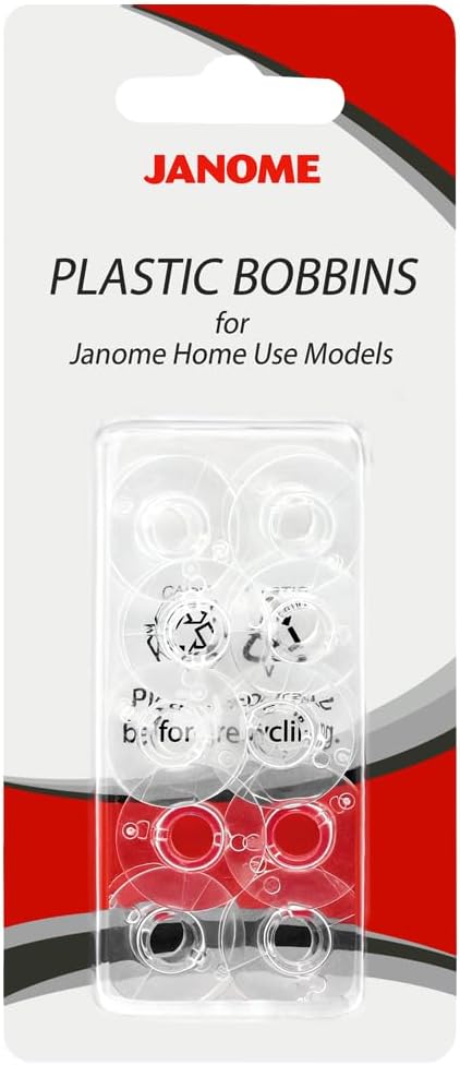 Janome Plastic Bobbins for Home Use Sewing Machines - 10 Pack