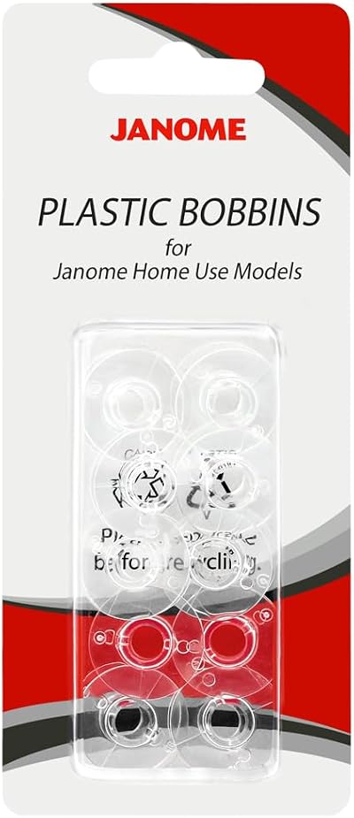 Janome Plastic Bobbins for Home Use Sewing Machines - 10 Pack