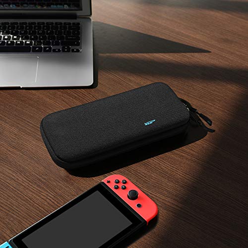 Ultra Slim Carrying Case for Nintendo Switch, VUP Switch Hard Cover Portable Protective Travel Shell for Nintendo Switch Console & Accessories with 8 Game Cartridges - Black - Thumbnail 5