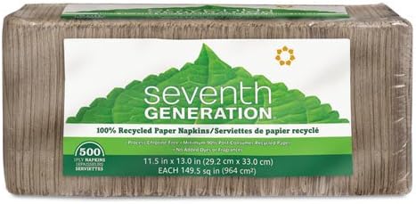 Sev 13705PK 100% Recycled Napkins, One-Ply Luncheon Napkins, 11-1/2 x 15, Brown, 500/Pack