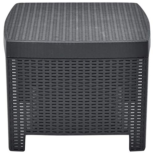 vidaXL Gartenmöbel 3-TLG. Balkonset Sitzgruppe Gartenset Balkonmöbel Sitzgarnitur Lounge Gartengarnitur Tisch 2 Sessel Kunststoff Anthrazit – Bild 6