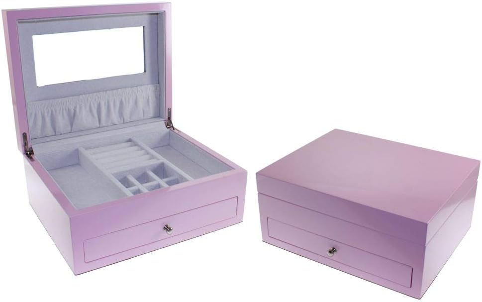 Dorex Jewellery Box, Lacquered Wood, Pink, One Size