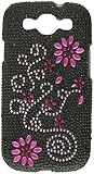 Aimo SAMI9300PCLDI670 Dazzling Diamond Bling Case for Samsung Galaxy S3 i9300 - Retail Packaging - Pink Flowers