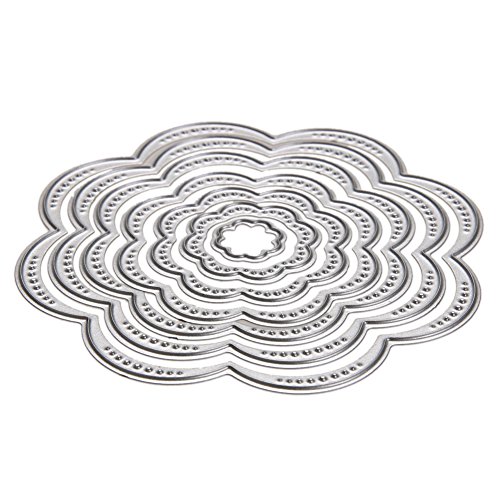 Whitelotous Cutting Dies Cut Dies Stencil Metal Template Mould for DIY Scrapbook Album Paper Card (7 pcs Flower) - Thumbnail 4