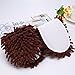 Moolecole Microfiber House Floor Cleaning Mop Slippers Detachable Mopping Shoes Cleaning Tool Fits Mens Size 7-8.5 Brown