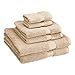 Superior Egyptian Cotton Pile 6 Piece Towel Set, Includes 2 Bath, 2 Hand, 2 Face Towels/Washcloths, Ultra Soft Luxury Towels, Thick Plush Essentials, Guest Bath, Spa, Hotel Bathroom, Stone