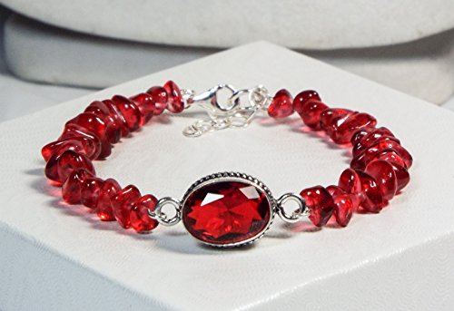 Cynthia Lynn "WILD CHERRY" January Birthstone Cherry Red Garnet Coil Bracelet