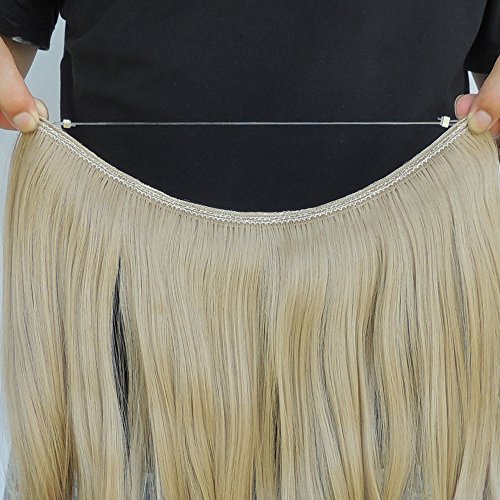 Secret Halo Hair Extensions Flip in Curly Wavy Hair Extension Synthetic Women Hairpieces 20" (Linen Blonde #16) - Thumbnail 4
