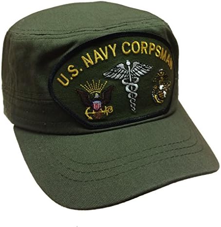Corpsman Hat Navy Marine Corps 100% Cotton OD Green Fatigue Cap