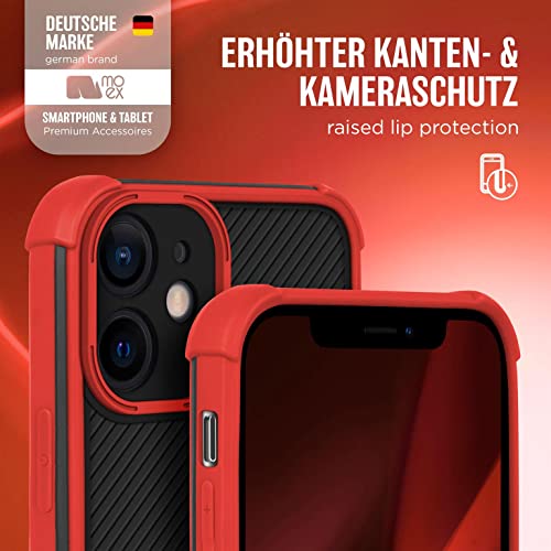 moex Leap Case Compatible with Apple iPhone 12 Mini Case with Camera Protector and Screen Protector, Comprehensive Protection, Shockproof Case, Hard Back Case - Fire Red